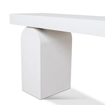 1.9m New Elm Console Table - Full White