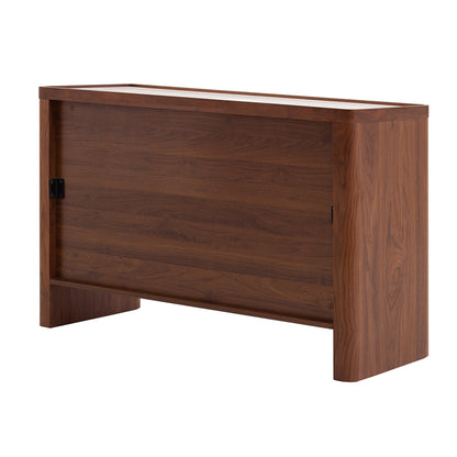 Glass Top Chest of Drawer - Walnut