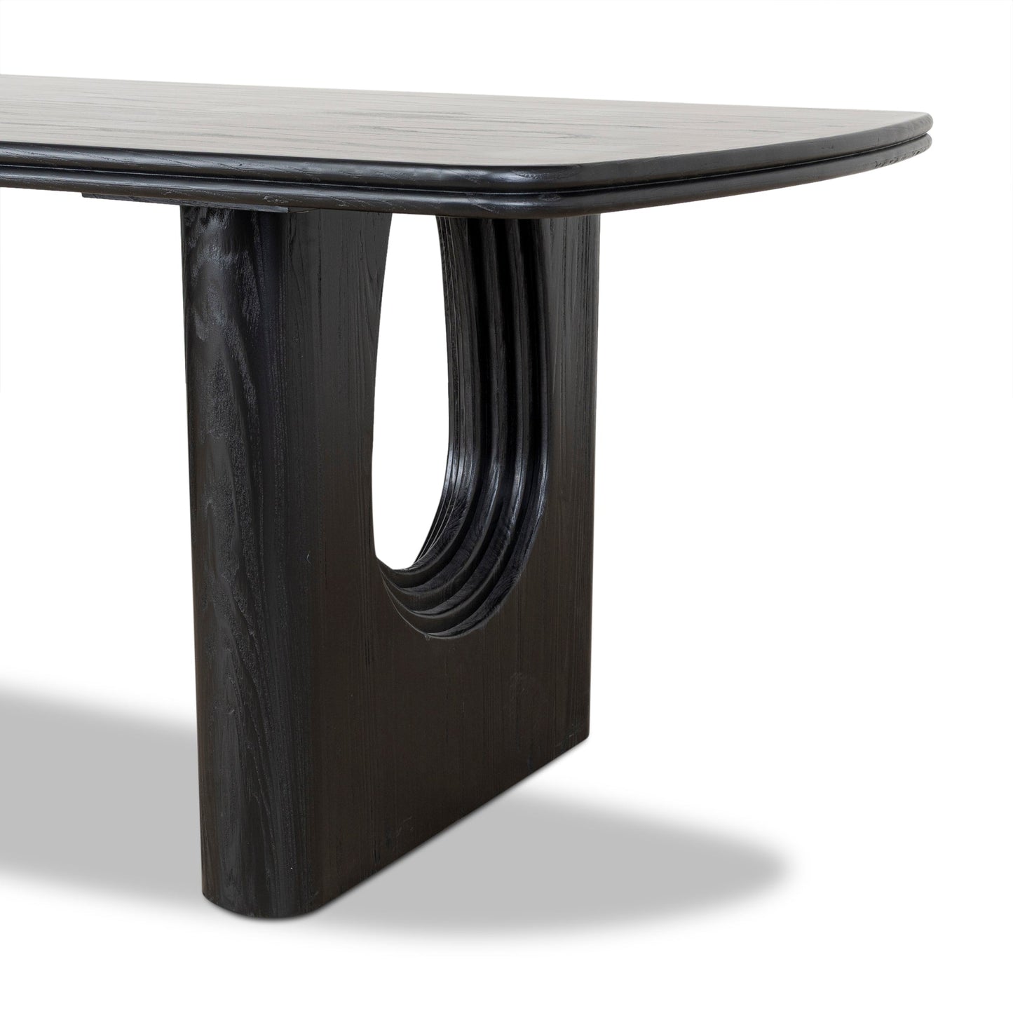 2.4m Recycled Fir Dining Table - Full Black