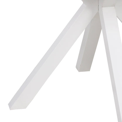 90cm Round Sand White Outdoor Dining Table - Natural