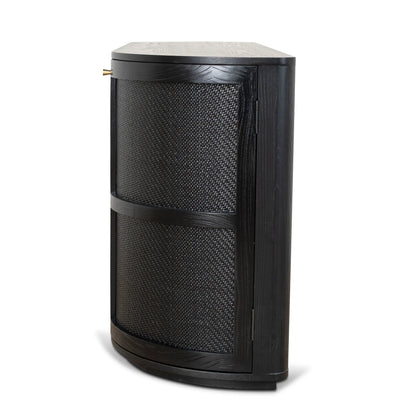 1.55m Rattan Home Office Desk - Full Black