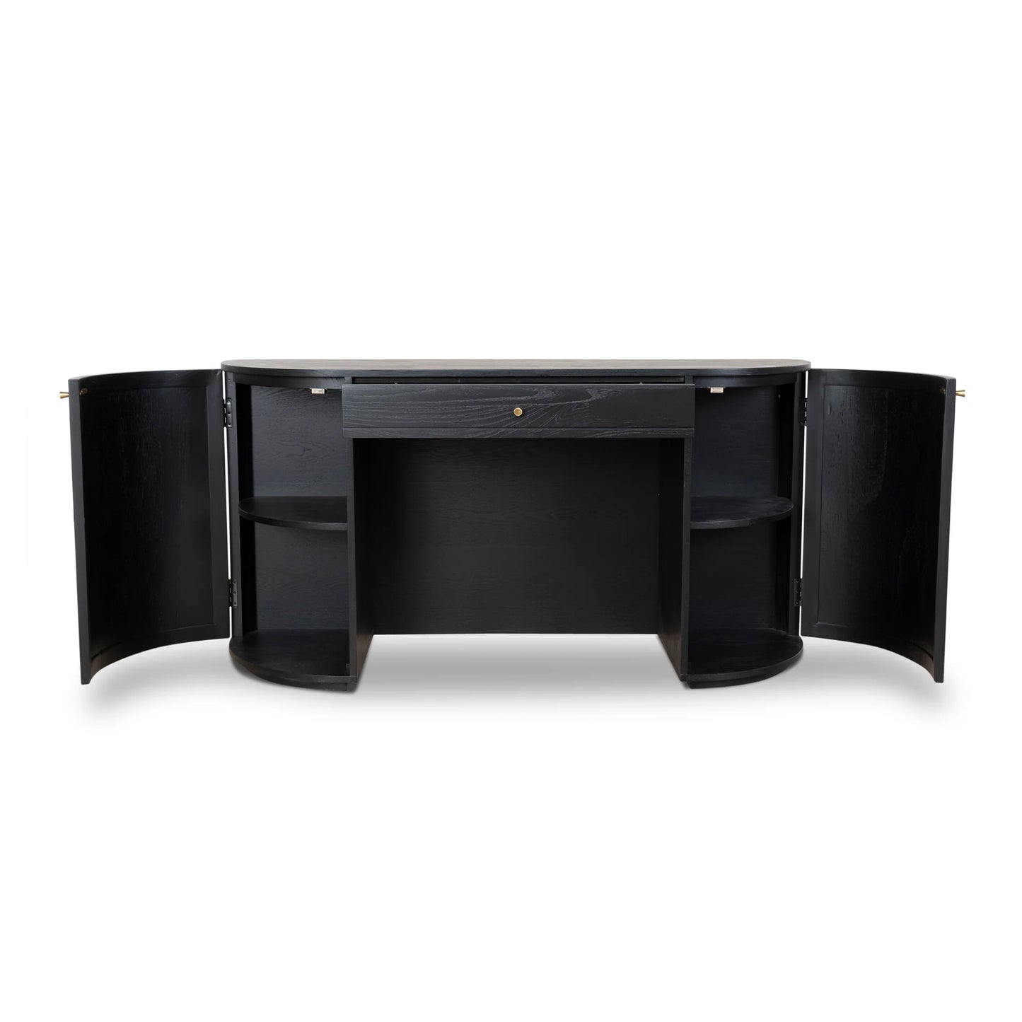 1.55m Rattan Home Office Desk - Full Black