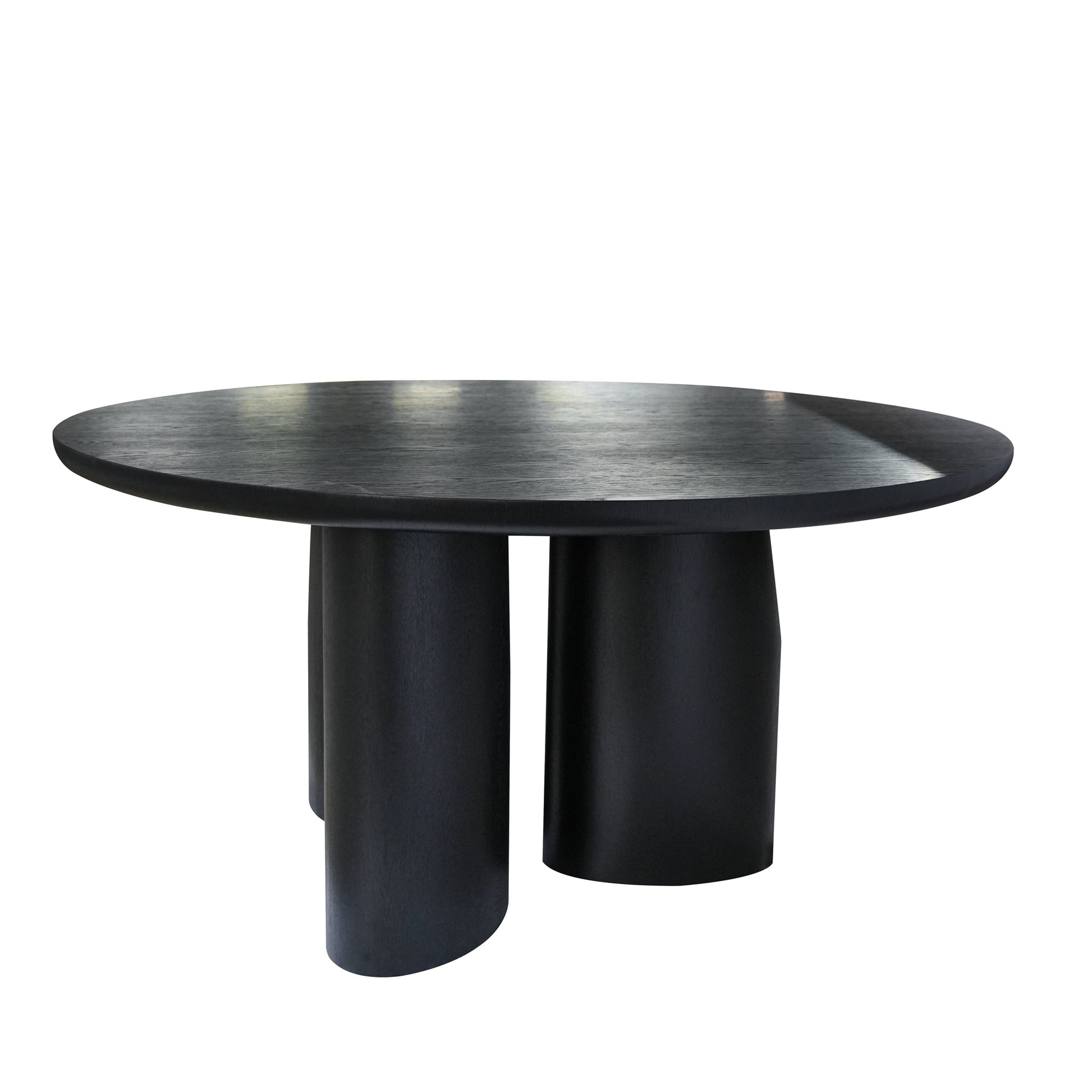 1.5m Round Dining Table - Full Black Oak