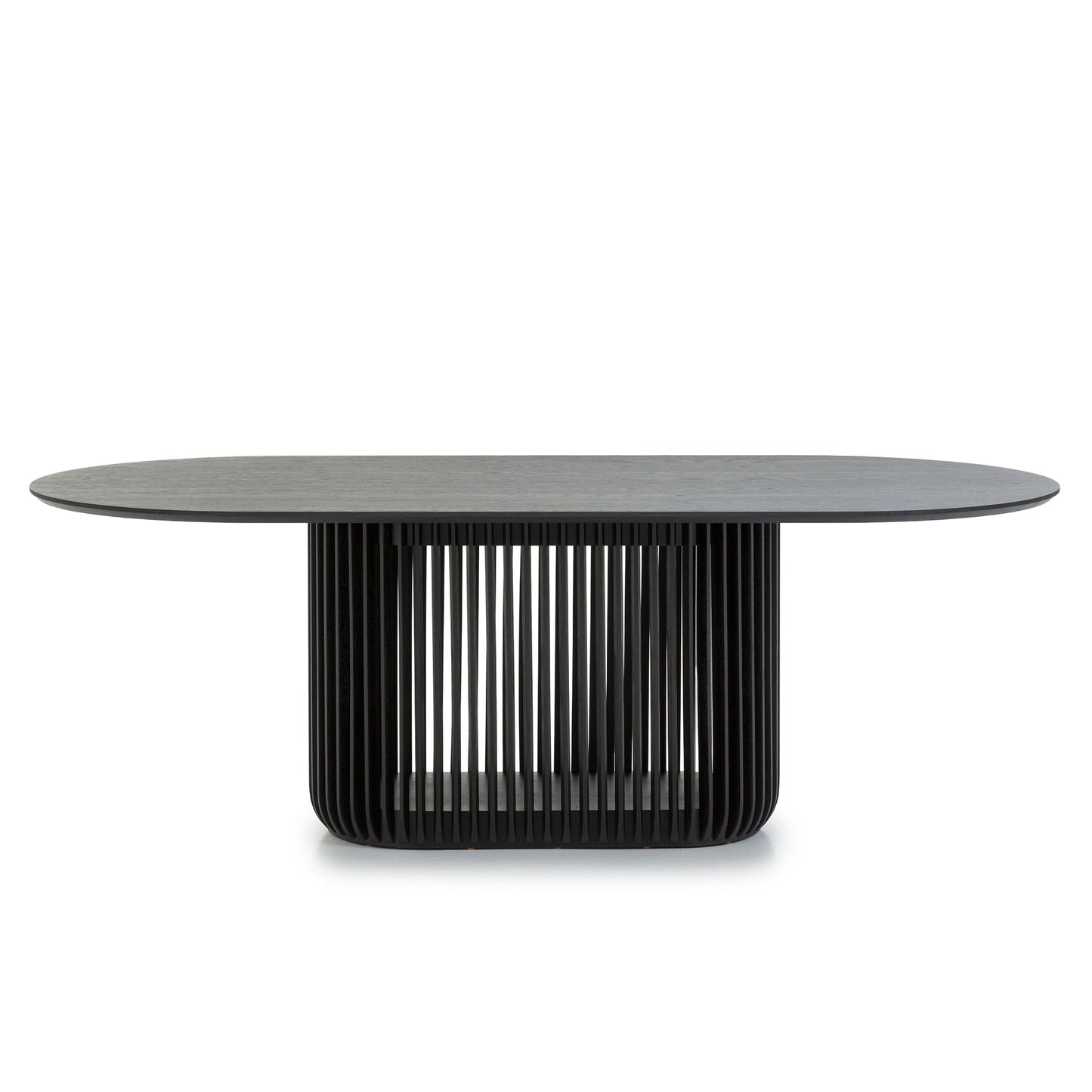 2.2m Oval Dining Table - Black Stain