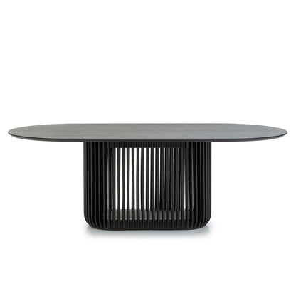 2.2m Oval Dining Table - Black Stain