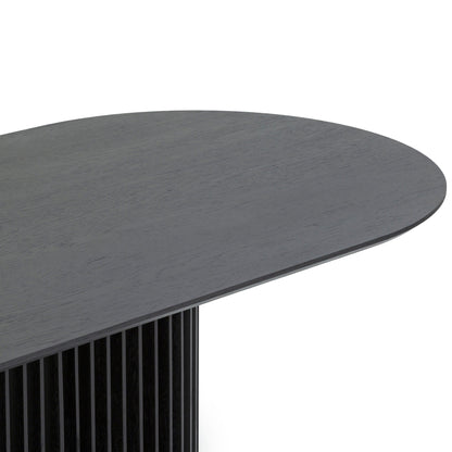 2.2m Oval Dining Table - Black Stain