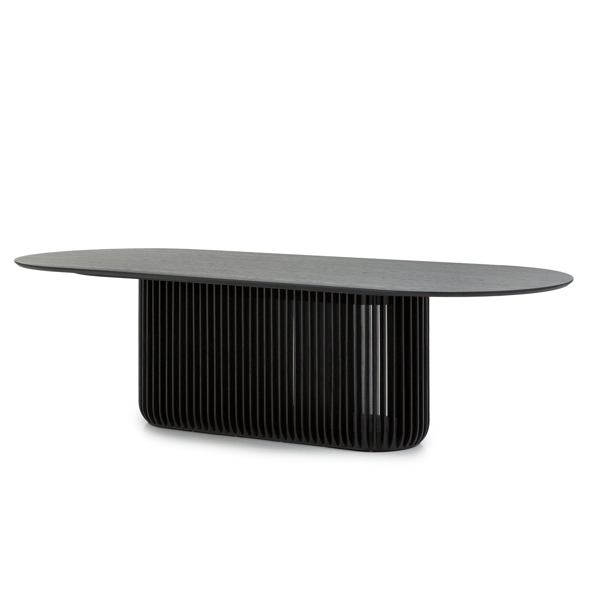2.8m Oval Dining Table - Black Stain
