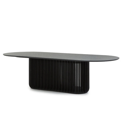 2.8m Oval Dining Table - Black Stain