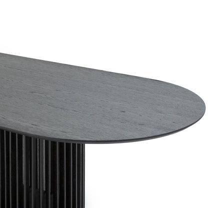 2.8m Oval Dining Table - Black Stain