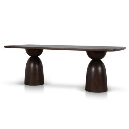 2.2m Elm Dining Table - Walnut