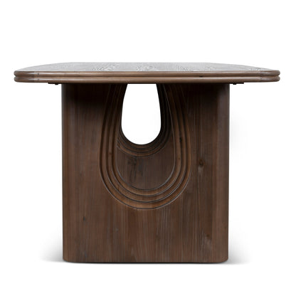 2.4m Elm Dining Table - Walnut