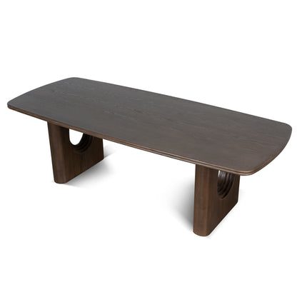 2.4m Elm Dining Table - Walnut