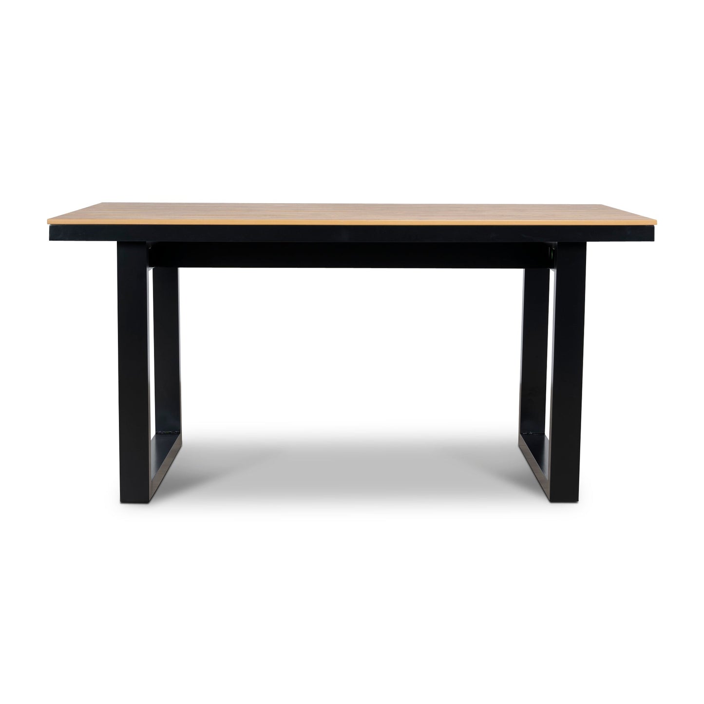 1.6m Black Outdoor Dining Table - Natural