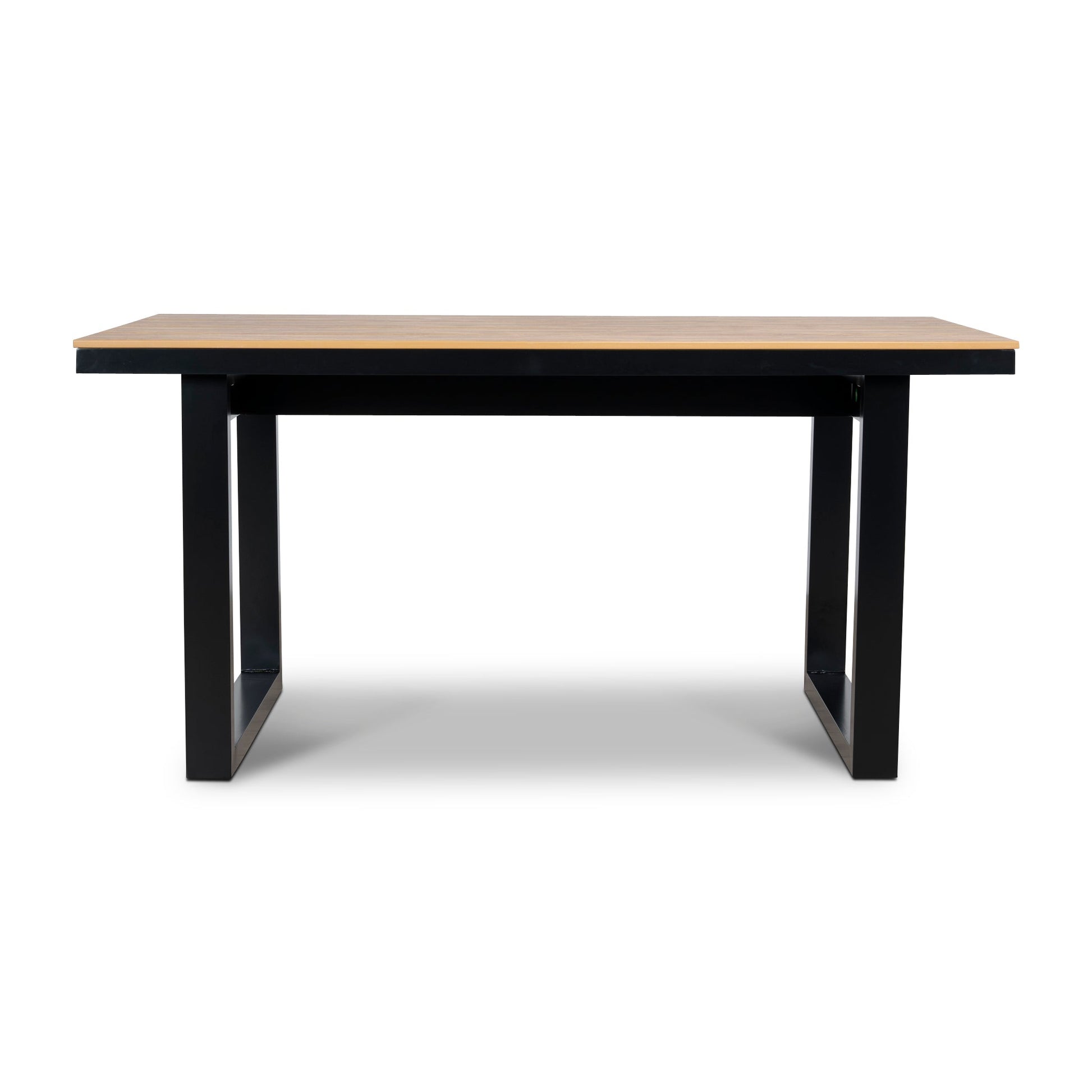1.6m Black Outdoor Dining Table - Natural