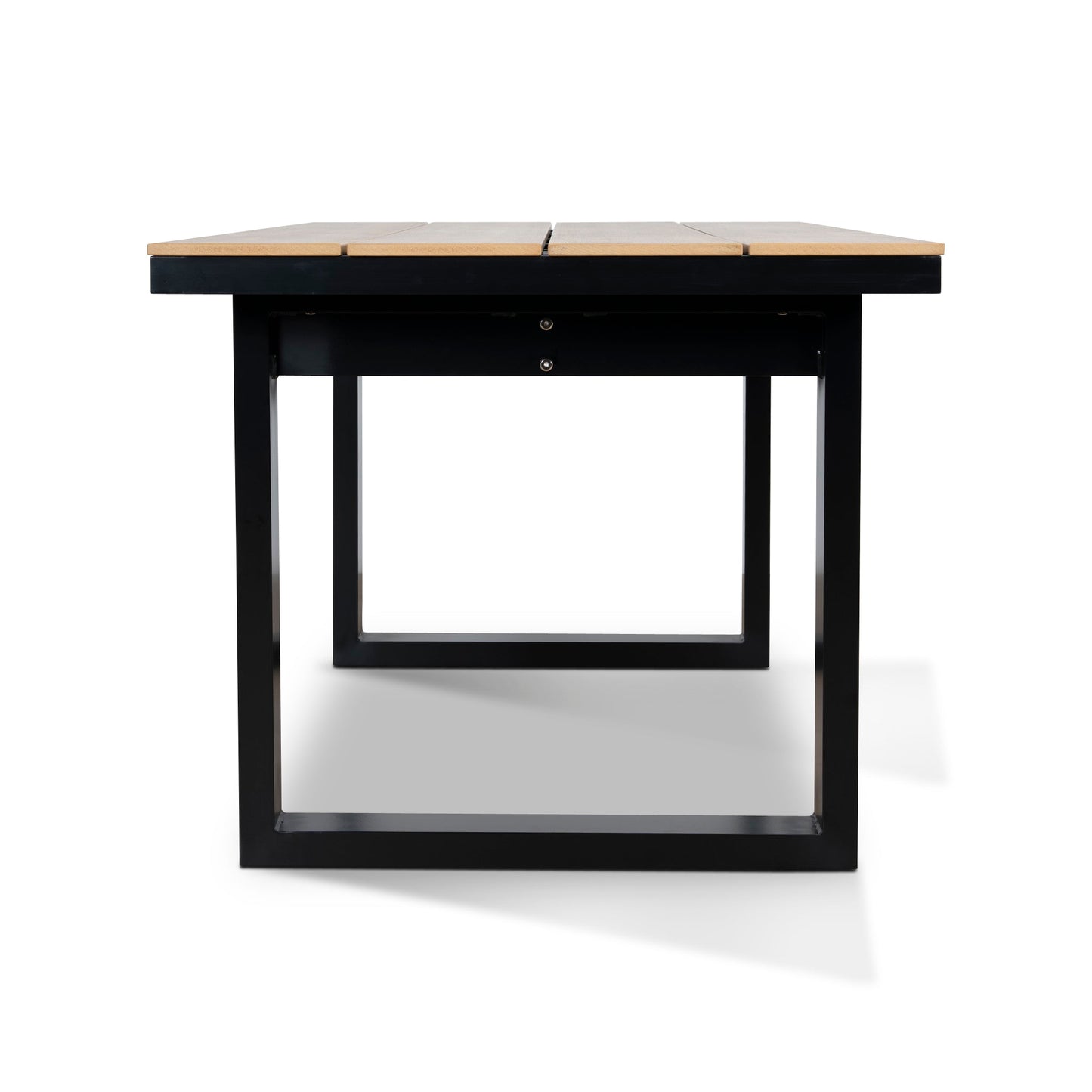 1.6m Black Outdoor Dining Table - Natural