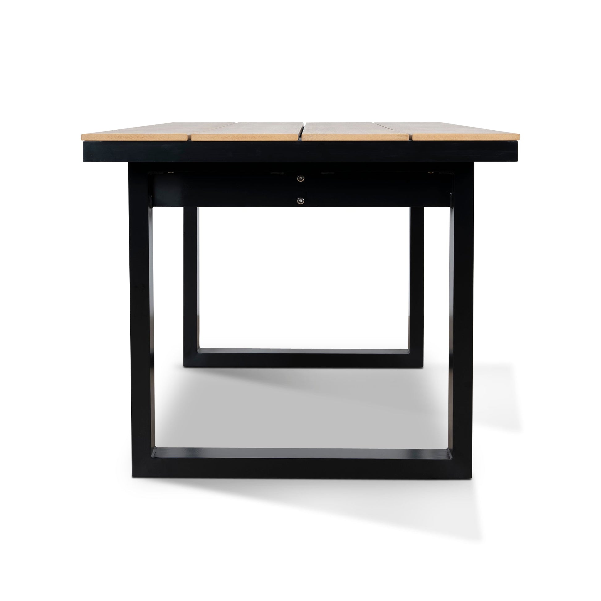 1.6m Black Outdoor Dining Table - Natural