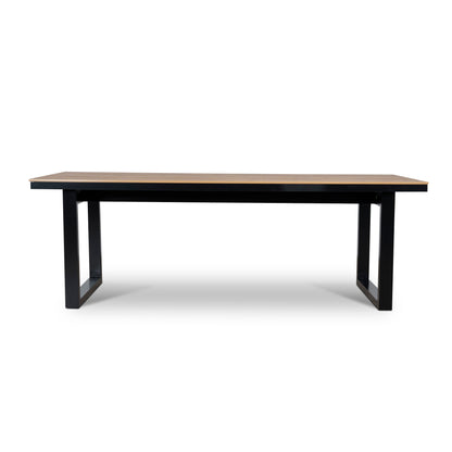 2.3m Black Outdoor Dining Table - Natural