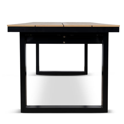 2.3m Black Outdoor Dining Table - Natural