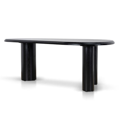 2.1m Oval Dining Table - Full Black