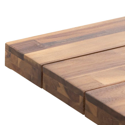 Outdoor Dining Table - Natural Top and White Base