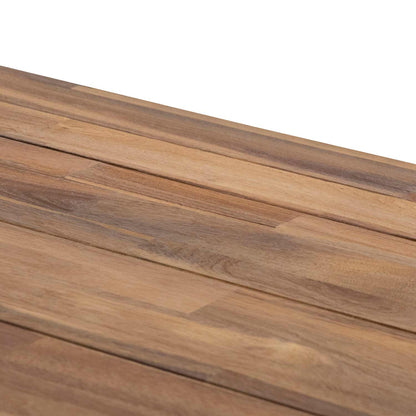 Outdoor Dining Table - Natural Top and White Base