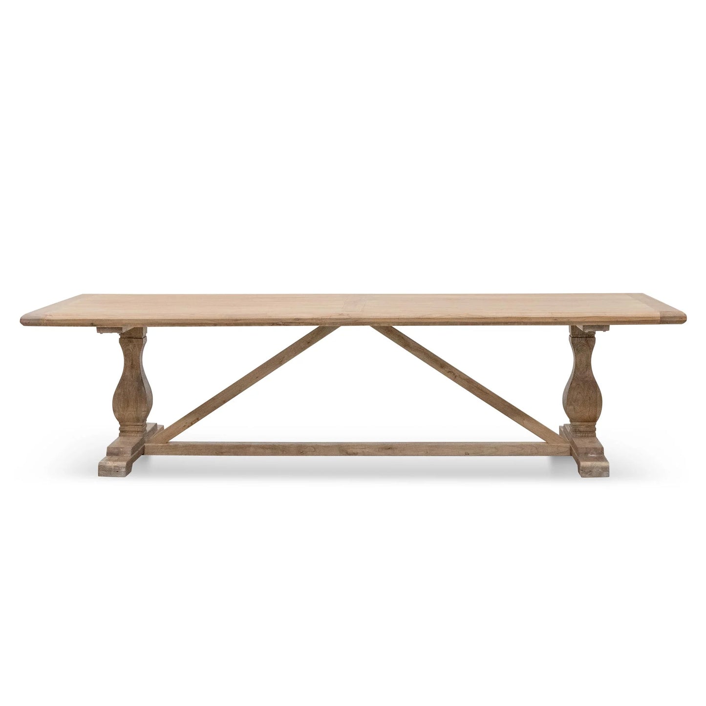 3m Reclaimed Elm Dining Table - Rustic Natural