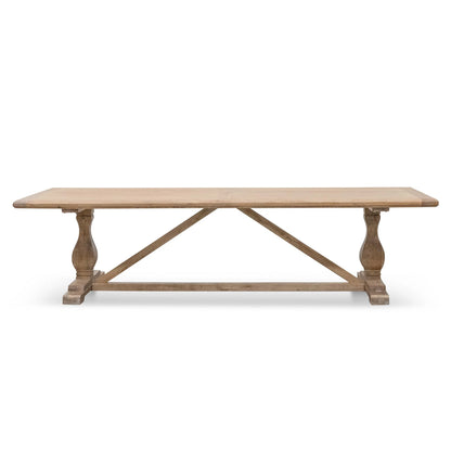 3m Reclaimed Elm Dining Table - Rustic Natural