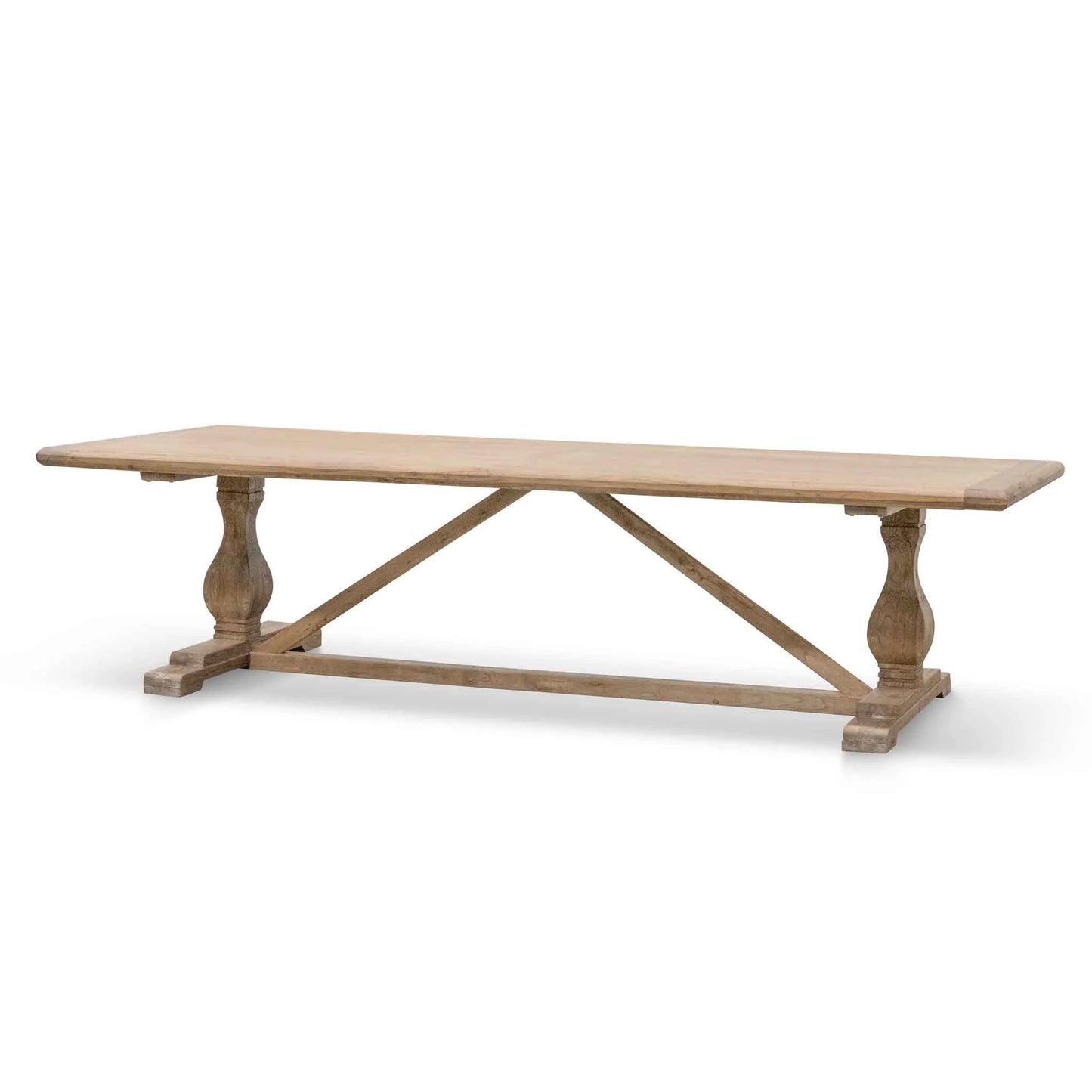 3m Reclaimed Elm Dining Table - Rustic Natural