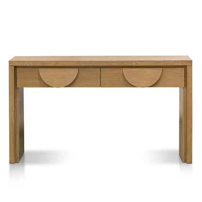 140cm Console Table with Drawers - Dusty Oak