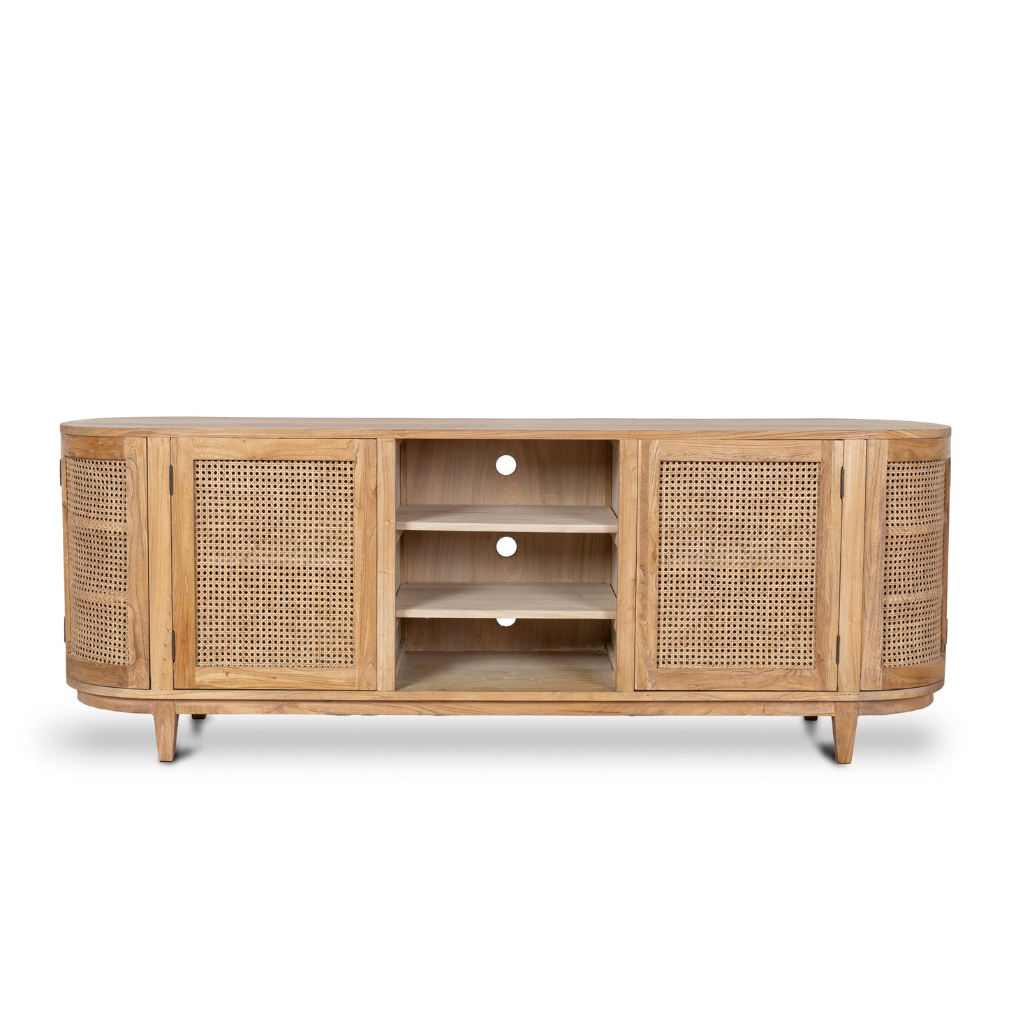 2.1m Sideboard Unit - Natural with Rattan Doors