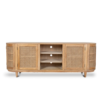 2.1m Sideboard Unit - Natural with Rattan Doors