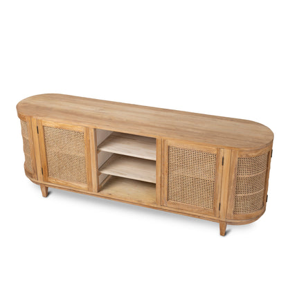 2.1m Sideboard Unit - Natural with Rattan Doors