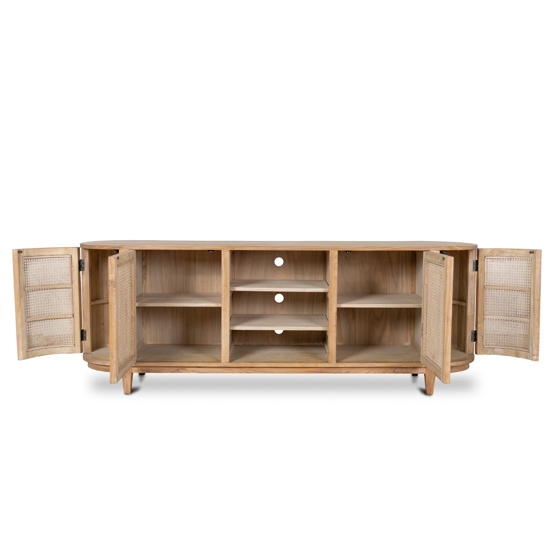 2.1m Sideboard Unit - Natural with Rattan Doors