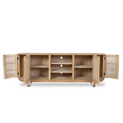 2.1m Sideboard Unit - Natural with Rattan Doors
