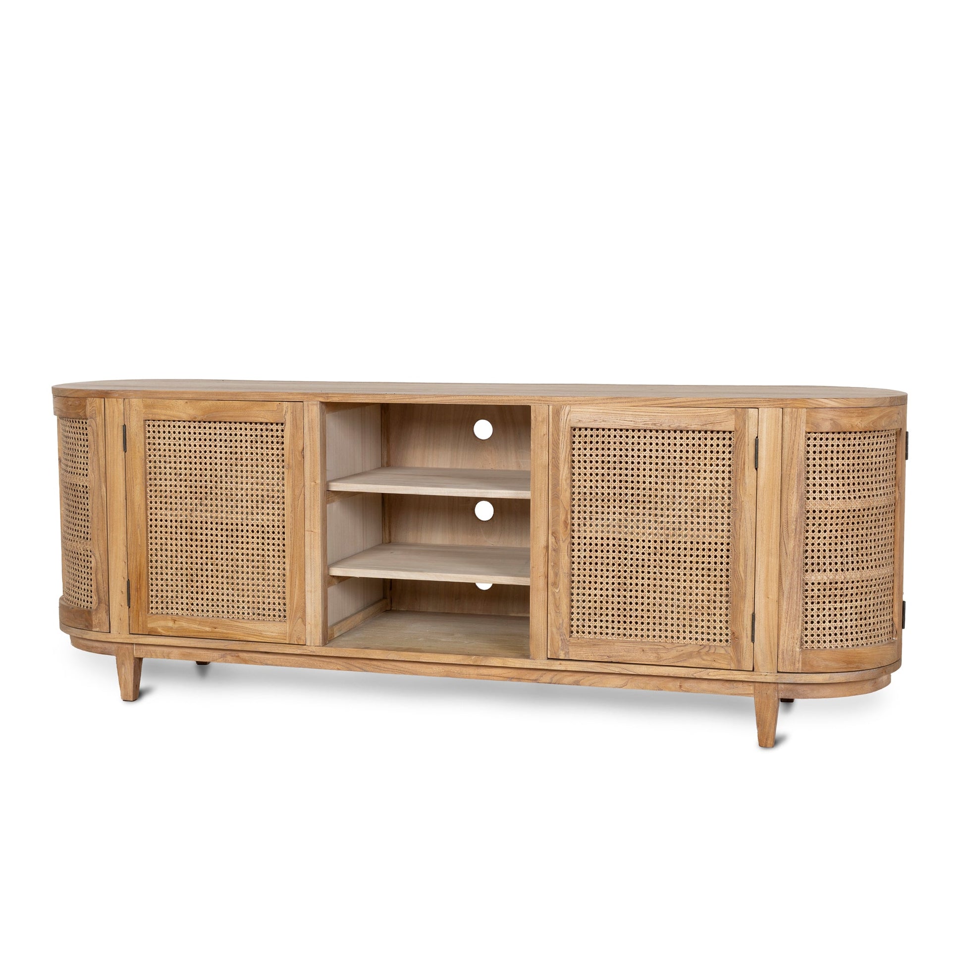 2.1m Sideboard Unit - Natural with Rattan Doors
