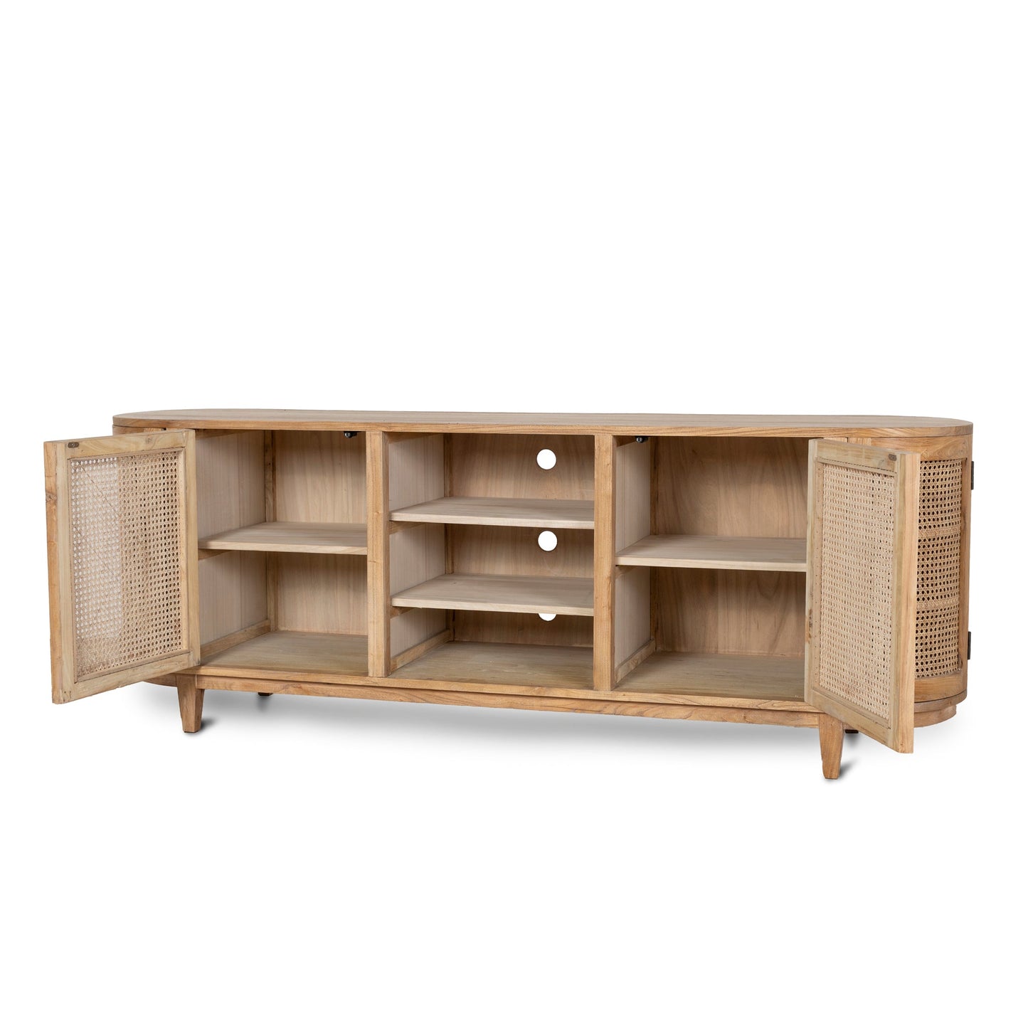 2.1m Sideboard Unit - Natural with Rattan Doors