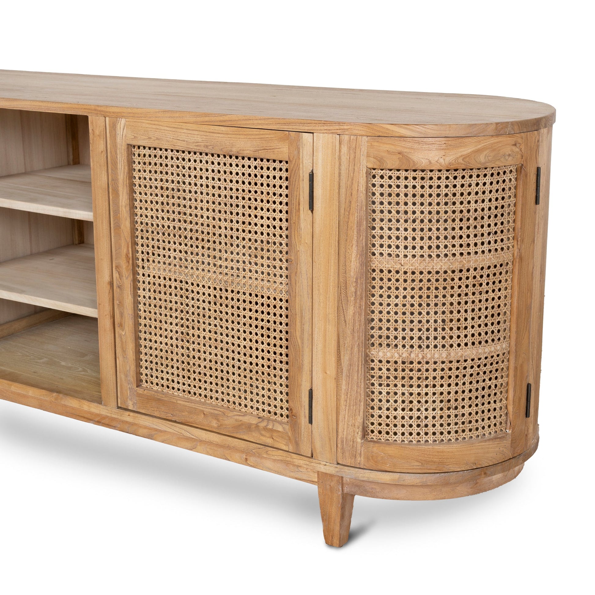 2.1m Sideboard Unit - Natural with Rattan Doors
