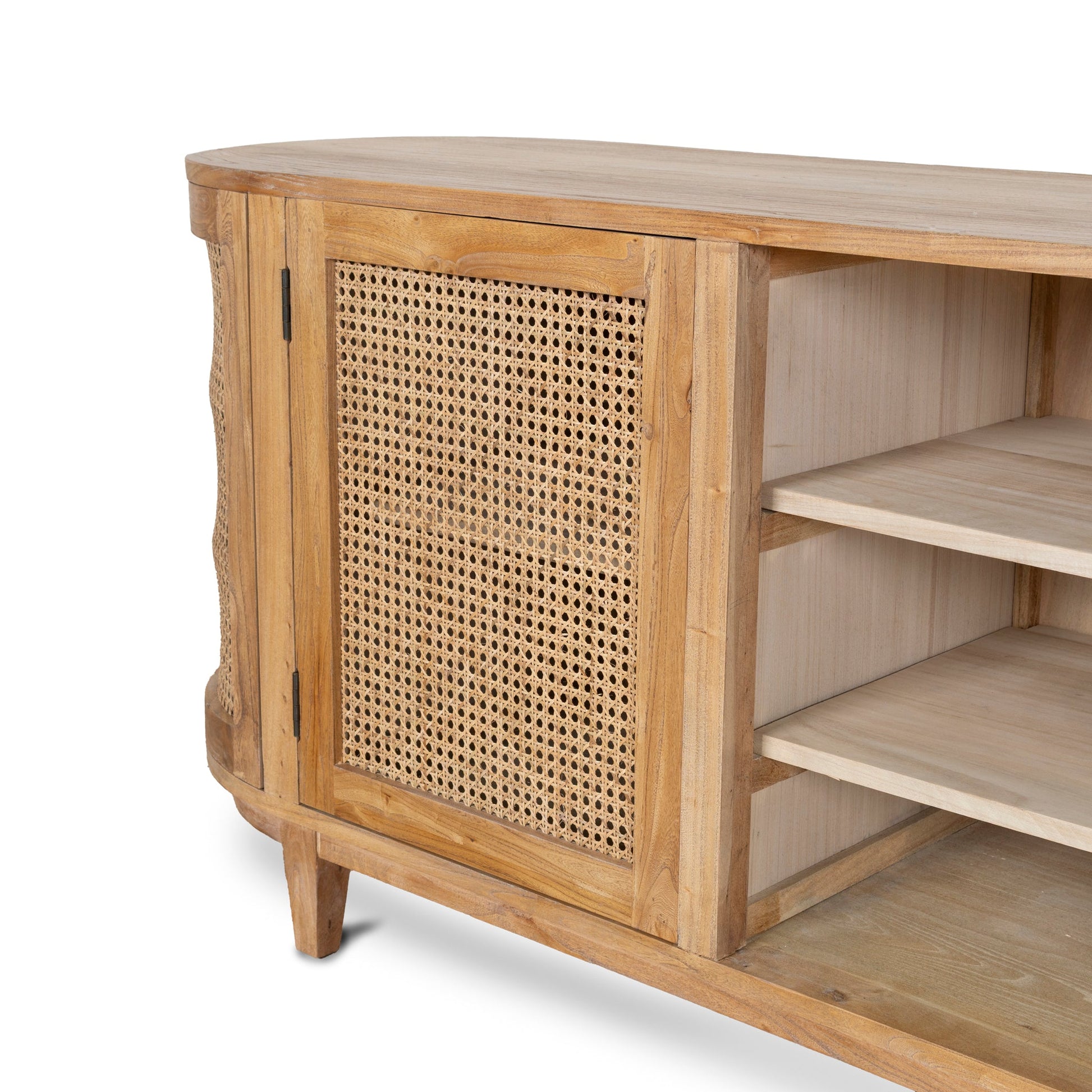 2.1m Sideboard Unit - Natural with Rattan Doors