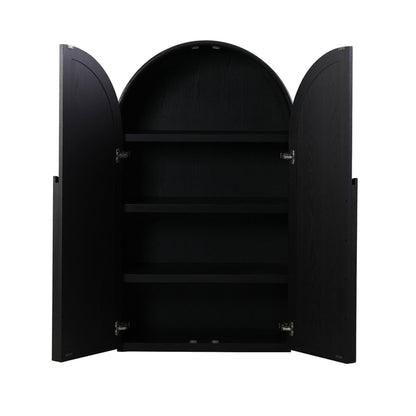 150cm (H) Ash Curve Cabinet - Full Black