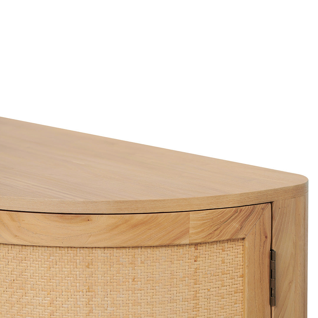 1.7m Natural Elm Sideboard - Rattan Doors