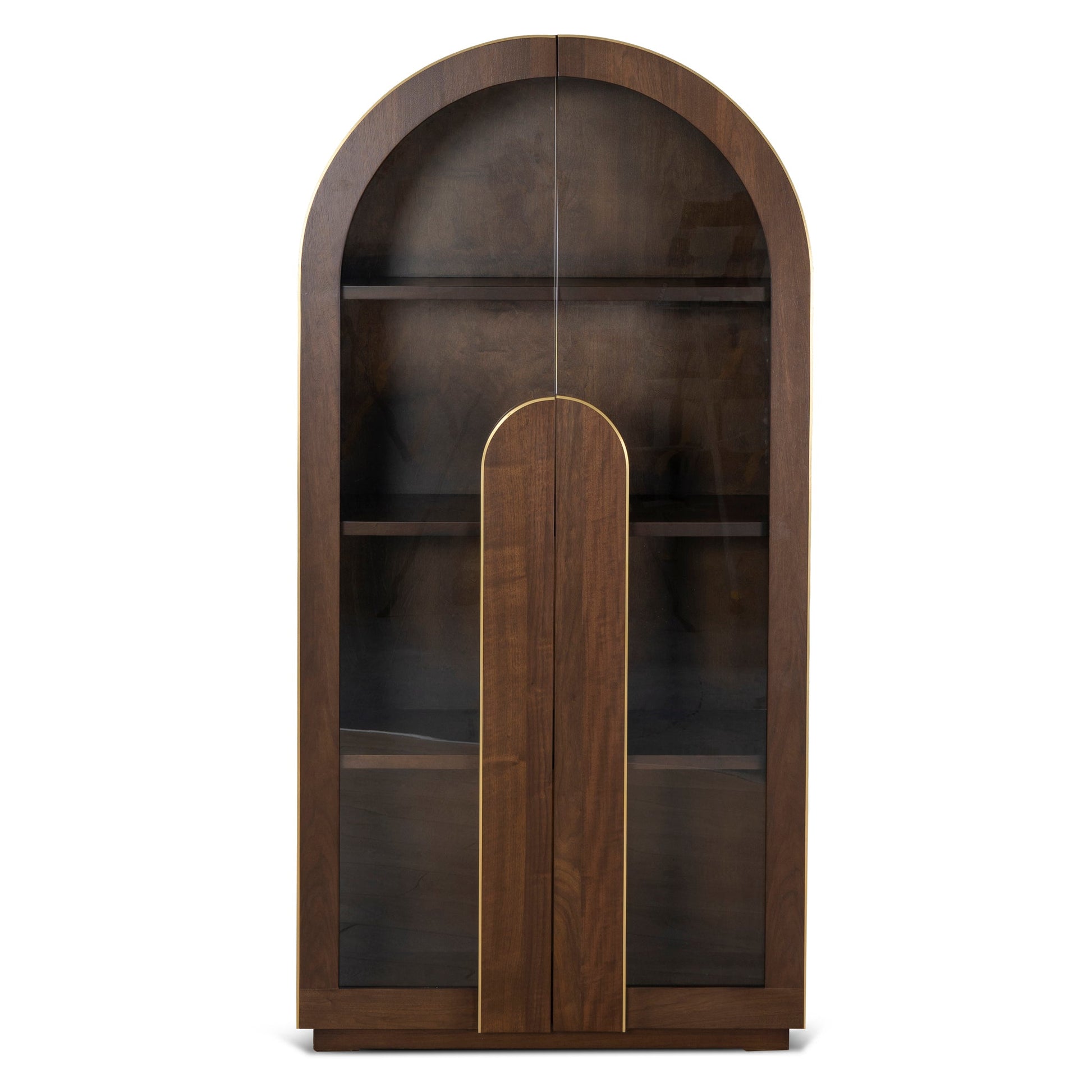 2m (H) Glass Cabinet - Walnut
