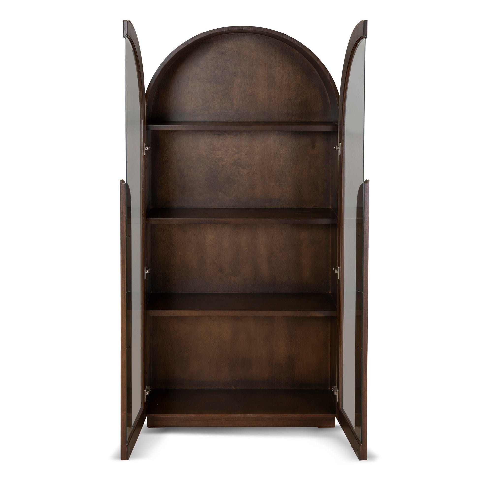 2m (H) Glass Cabinet - Walnut