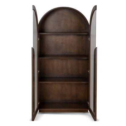 2m (H) Glass Cabinet - Walnut