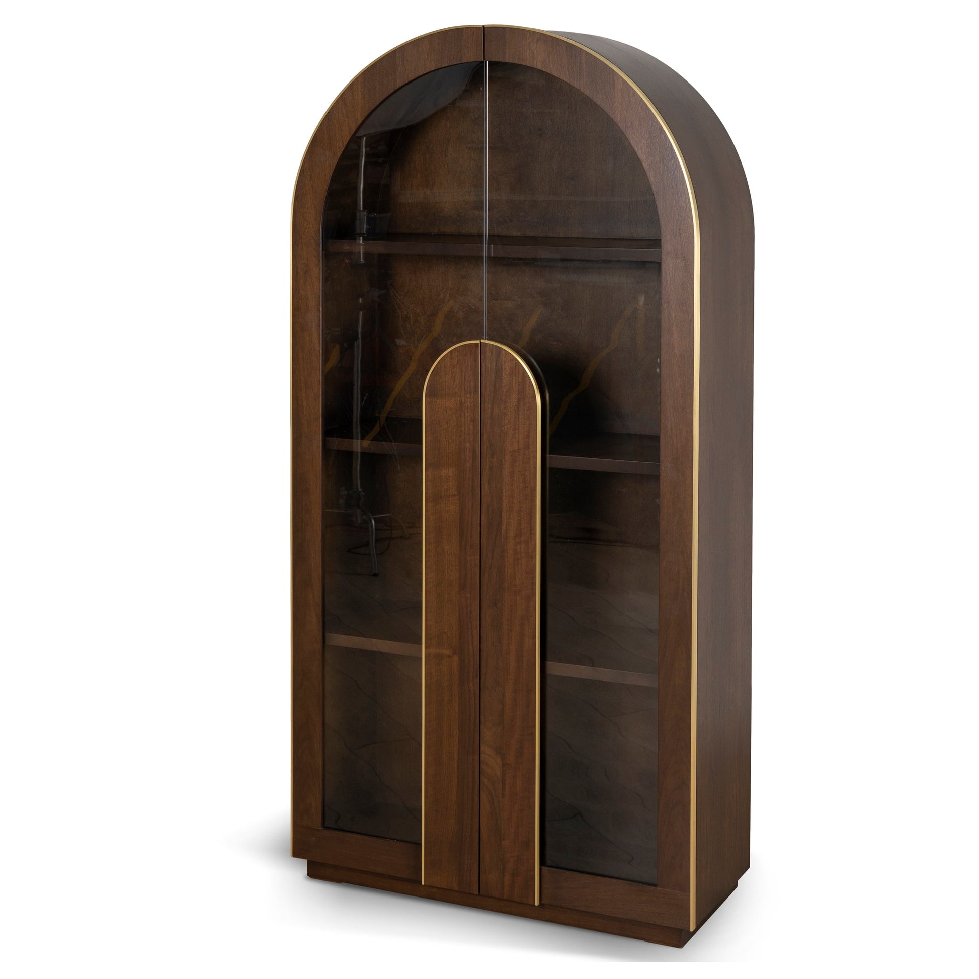 2m (H) Glass Cabinet - Walnut