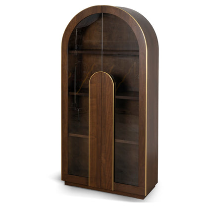 2m (H) Glass Cabinet - Walnut