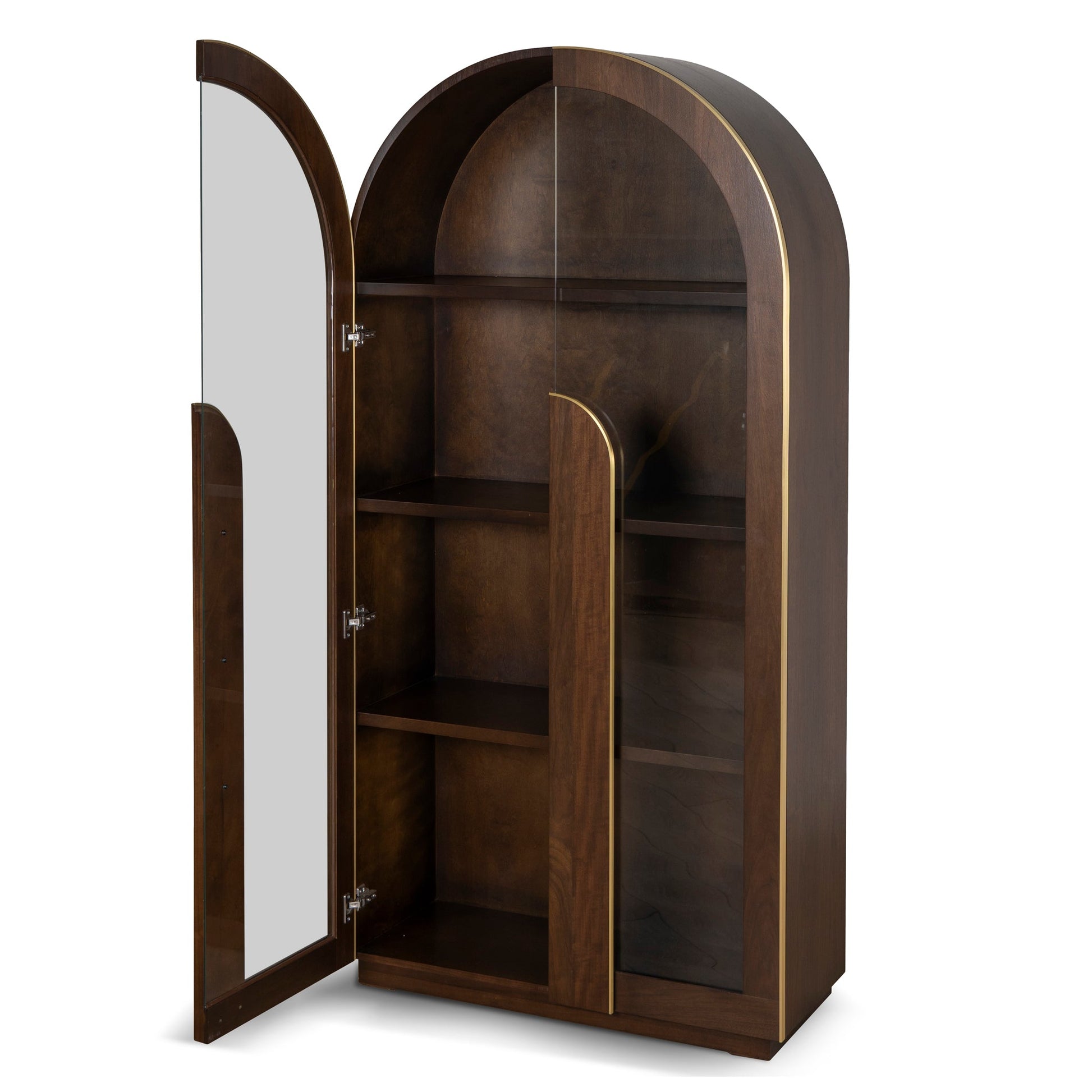 2m (H) Glass Cabinet - Walnut
