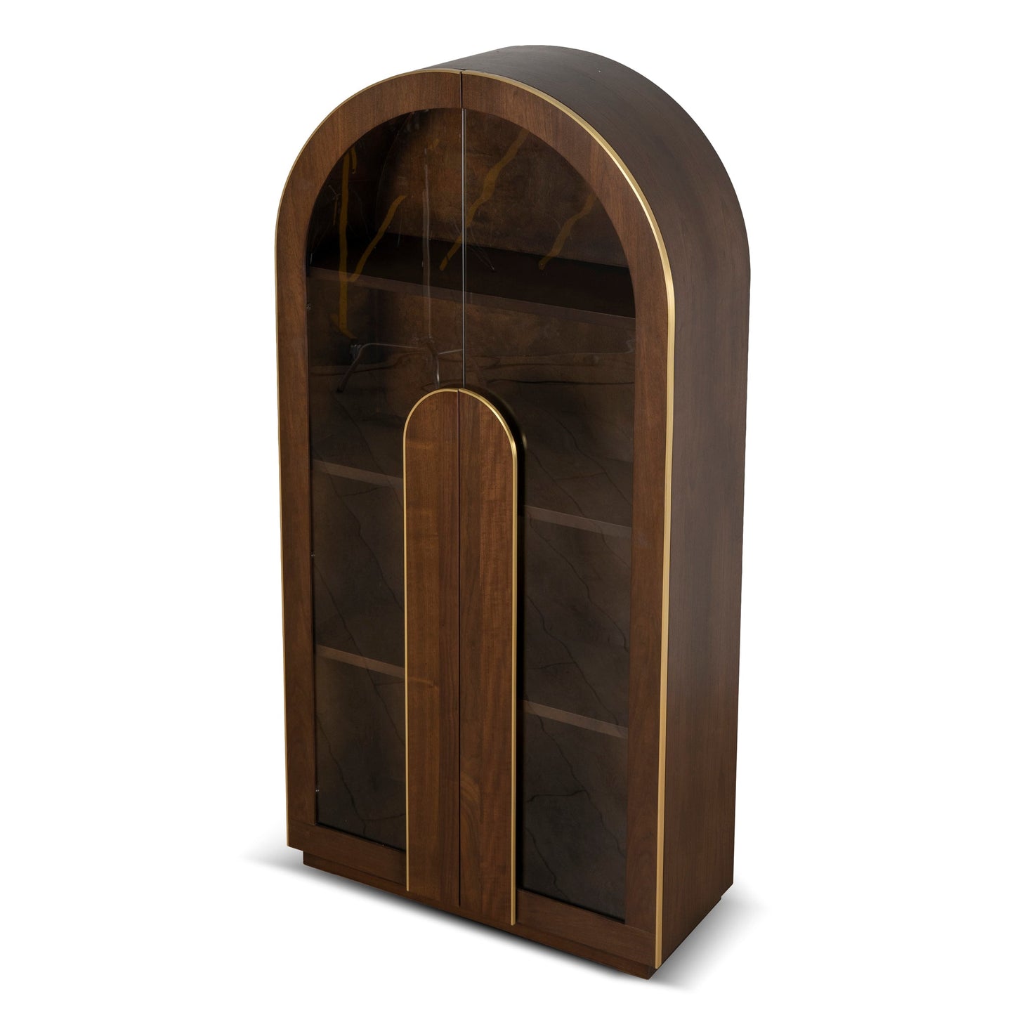 2m (H) Glass Cabinet - Walnut