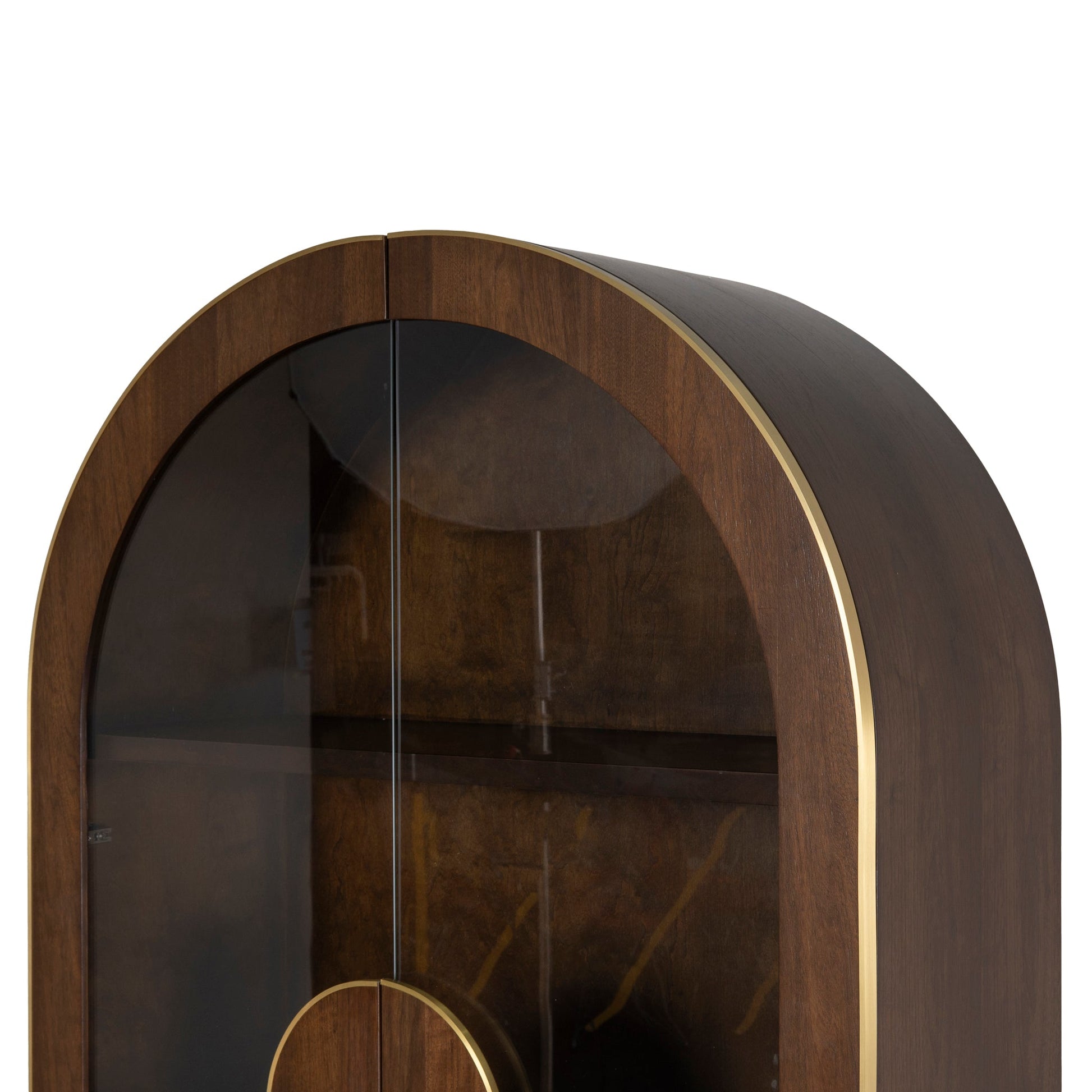2m (H) Glass Cabinet - Walnut