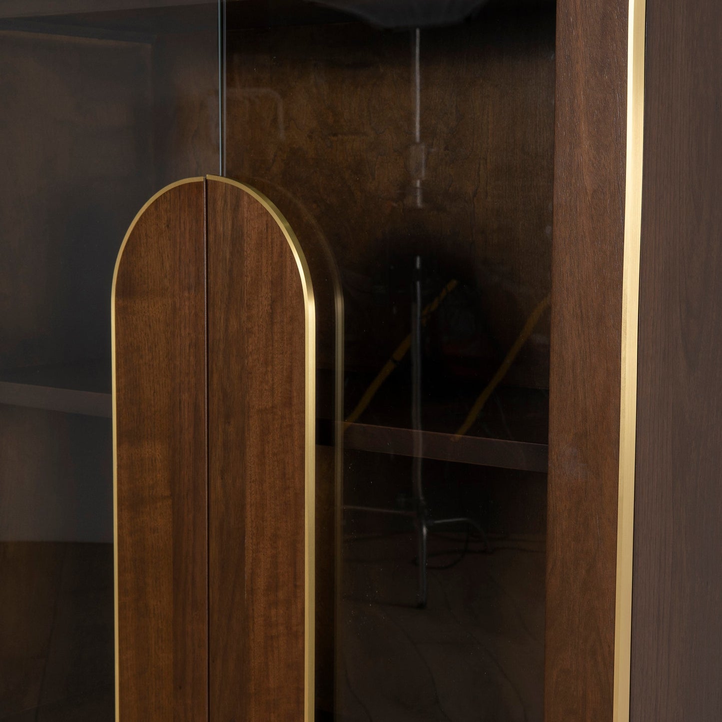 2m (H) Glass Cabinet - Walnut