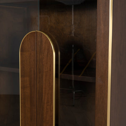 2m (H) Glass Cabinet - Walnut